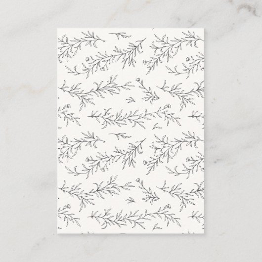 去勢植物性イニシャルQRコードウェディングRSVP エンクロージャーカード (裏面)