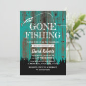 去退職した行魚釣りティール(緑がかった色)アウトドア退職 招待状 (スタンド正面)