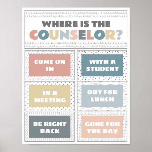 参事官事務所のドアの標識はどこ ポスター (正面)