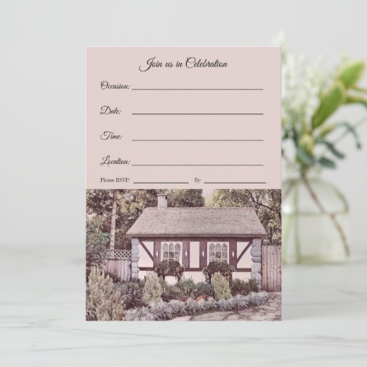 参加お祝い – 英語コテージ 案内状 (スタンド正面)