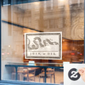 参加するか死ぬか ラッカス: 漫画 ベンジャミン・フランクリン ウィンドウサイン (カフェ窓)