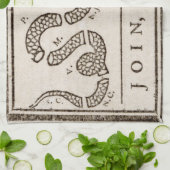 参加または死ぬラトルズナケ：漫画ベンジャミンフランクリン キッチンタオル (折り畳み)