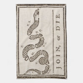 参加または死ぬラトルズナケ：漫画ベンジャミンフランクリン キッチンタオル (縦)