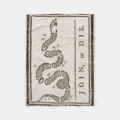 参加または死ぬラトルズナケ:漫画ベンジャミンフランクリン フリースブランケット (正面)