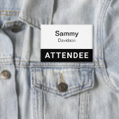 参加者のピンバックバッジボタン名タグブラック 缶バッジ (インサイチュ)