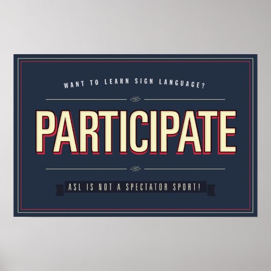 参加。ASLクラス…ポスター ポスター (正面)