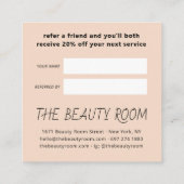 参照する友人のライトピーチかわいい手のイラストレーション 紹介カード (裏面)