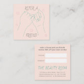 参照する友人ソフトパステルかわいい手のイラストレーション 紹介カード (正面/裏面)