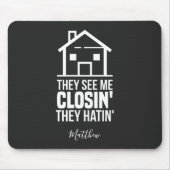 参照する自分のクローズ不動産仲介業者不動産代理パーソナライズされた人 マウスパッド (正面)