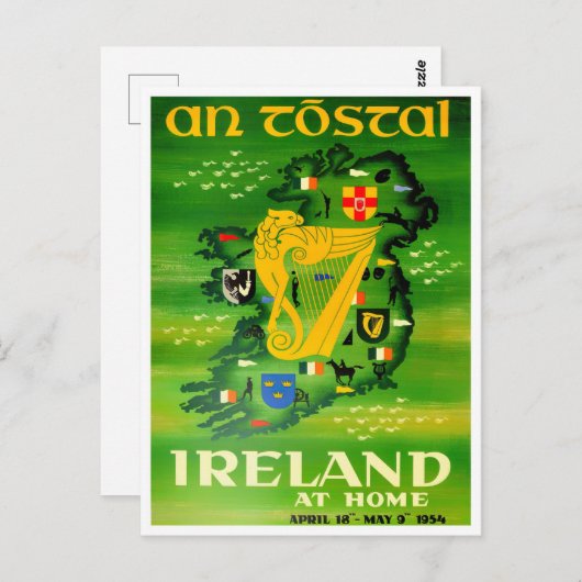 参照アイルランド最初のヴィンテージ旅行はがき ポストカード (正面/裏面)