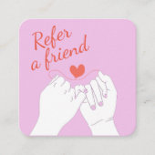 参照アフレンドトレンディー赤面ピンクパステルかわいい手 紹介カード (正面)