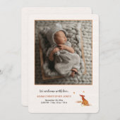 参照キツネCub写真の誕生のお知らせ 招待状 (正面/裏面)