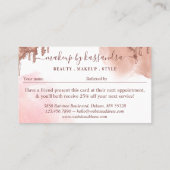 参照美しいピンク金ゴールドグリッタードライブ紹介 名刺 (裏面)