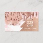 参照美しいピンク金ゴールドグリッタードライブ紹介 名刺 (正面)