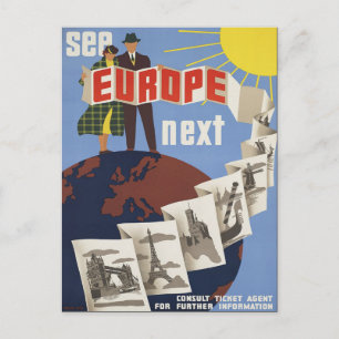 参照Europe Vintage Travelポスターポストカード ポストカード