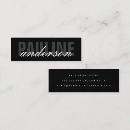 及はっきりしたびファンシー文字 スキニー名刺 (正面/裏面)