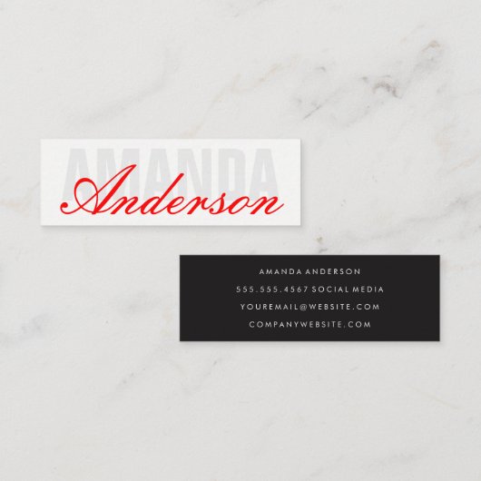 及はっきりしたびファンシー文字 スキニー名刺 (正面/裏面)