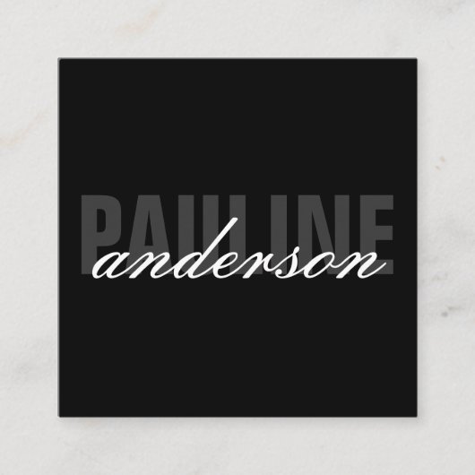 及はっきりしたびファンシー文字 スクエア名刺 (正面)