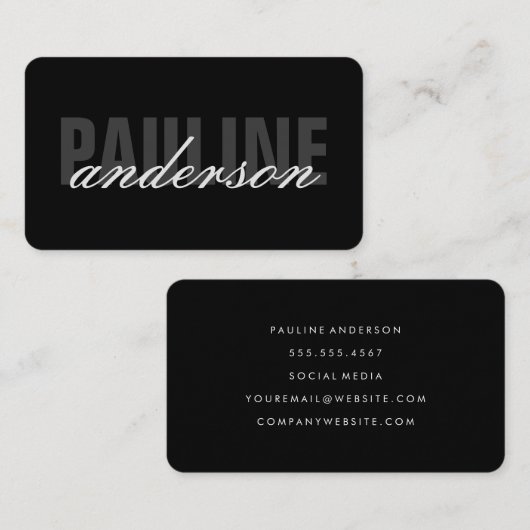 及はっきりしたびファンシー文字 名刺 (正面/裏面)