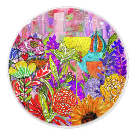 及びお洒落花カラフル品揃えドアノブ セラミックノブ