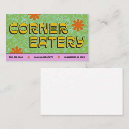 及びはっきりしたカラフルレトロ名刺 名刺 (正面/裏面)