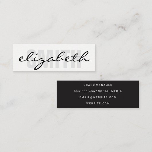 及びはっきりした文字 スキニー名刺 (正面/裏面)