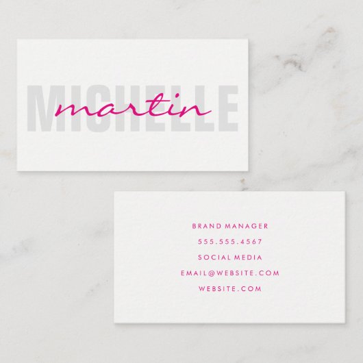 及びはっきりした文字 名刺 (正面/裏面)