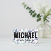 及びはっきりした硬化性文字 | 幾何学的パターン 名刺 (スタンド正面)