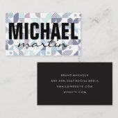 及びはっきりした硬化性文字 | 幾何学的パターン 名刺 (正面/裏面)