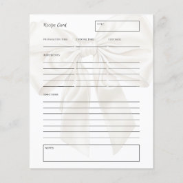 及びエレガントシンプルテーマブライダルレシピカード