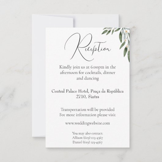 及びエレガントシンプル結婚式受付招待状 招待状 (正面)