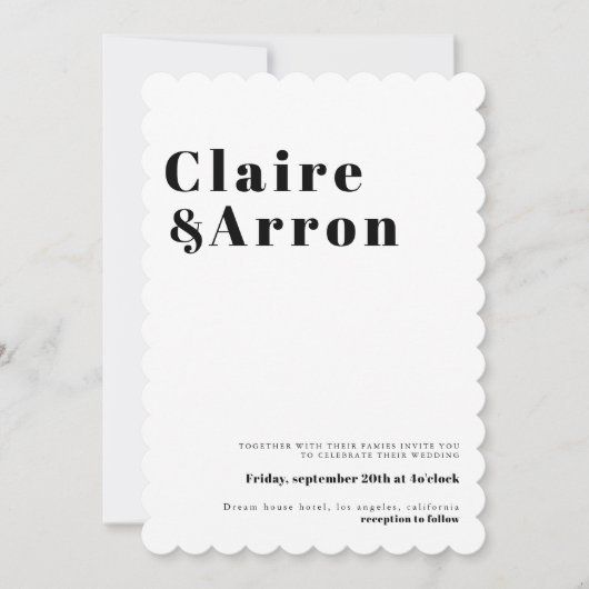 及びエレガントトレンディー結婚式招待状 招待状 (正面)