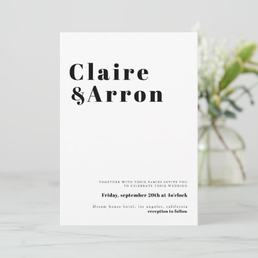 及びエレガントトレンディー結婚式招待状 招待状 (スタンド正面)