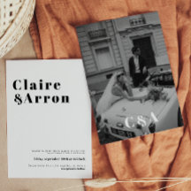 及びエレガントトレンディー結婚式招待状