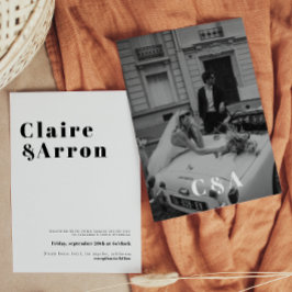 及びエレガントトレンディー結婚式招待状 招待状