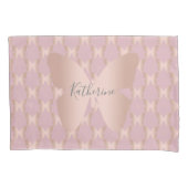 及びエレガントバラモダン金ゴールド蝶デザイン 枕カバー (正面)