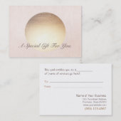 及びエレガントモダン金ゴールド月のギフト券 割引カード (正面/裏面)