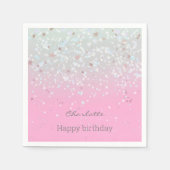 及びグラデーショングリッター誕生日 スタンダードカクテルナプキン (正面)