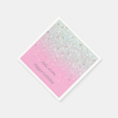 及びグラデーショングリッター誕生日 スタンダードカクテルナプキン (角)