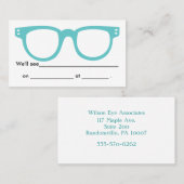 及びシンプルな眼科医のアポイントメントカードきれいにして下さい 予約カード (正面/裏面)