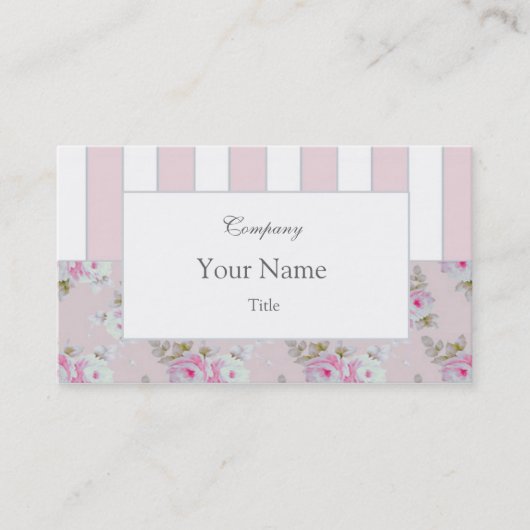 及びストライプビジネスCard_Pinkは上がりました 名刺 (正面)