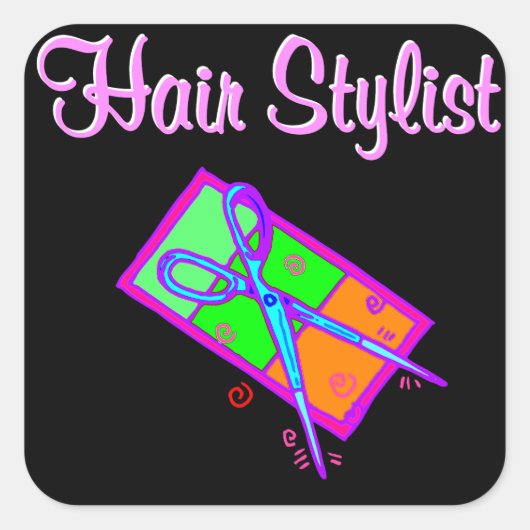 及びファンキー美容師及び美容師 スクエアシール (正面)