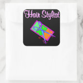 及びファンキー美容師及び美容師 スクエアシール (バッグ)