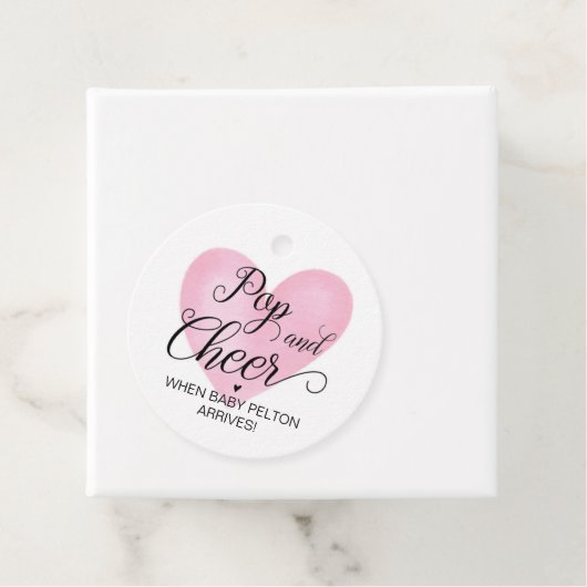 及びポップ・アートの応援ピンクベビーシャワーメッセージカード フェイバータグ (インサイチュ)