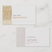 及びモダンお尻金ゴールドフェイクシークインアポイントメントカード 予約カード (正面/裏面)
