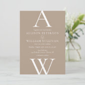 及びモダンシンプル結婚式招待状 招待状 (スタンド正面)