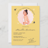 及びモダンレトロイエロー卒業招待状 招待状 (裏面)