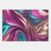 及びモダン-Vivaマエレガントゼンタターコイズ金ゴールド- ラッピングペーパーシート (正面2)