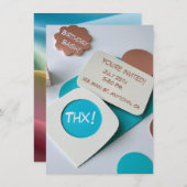 及びユニーク特徴的な誕生日招待状デザイン 招待状 (正面/裏面)