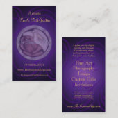 及びユリの紫色の渦巻の名刺は上がりました 名刺 (正面/裏面)